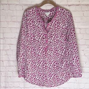 J. Crew Purple Floral Women's long sleeve Blouse Size Medium